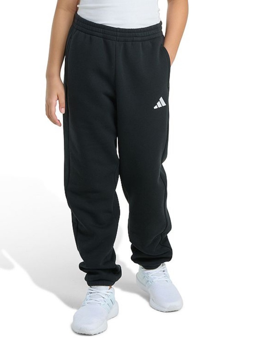 NWT Girls 7-16 adidas Elastic Waistband Minimal Logo Loose Fleece Joggers